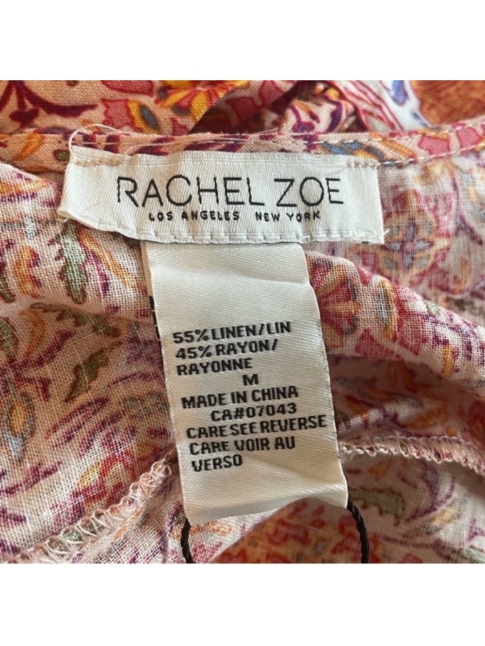 Rachel Zoe NWT 2 piece set linen crop top & skirt bohemian festival size medium - Picture 12 of 13